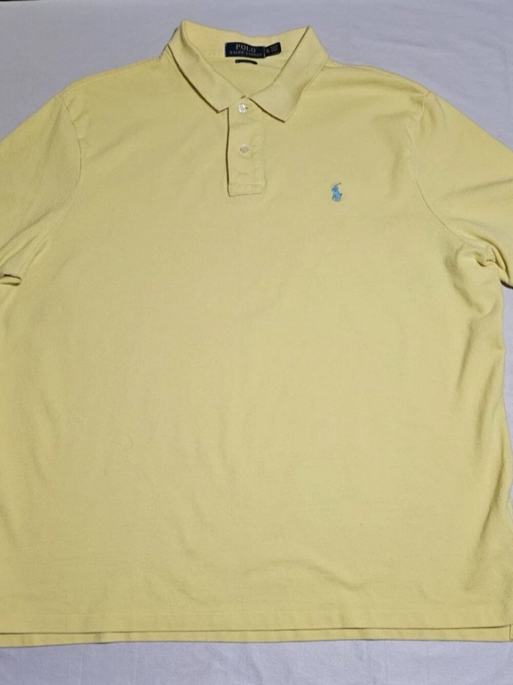 Polo Ralph Lauren Polo Shirt Mens XL Yellow Classic Fit Pony Logo Golf EUC